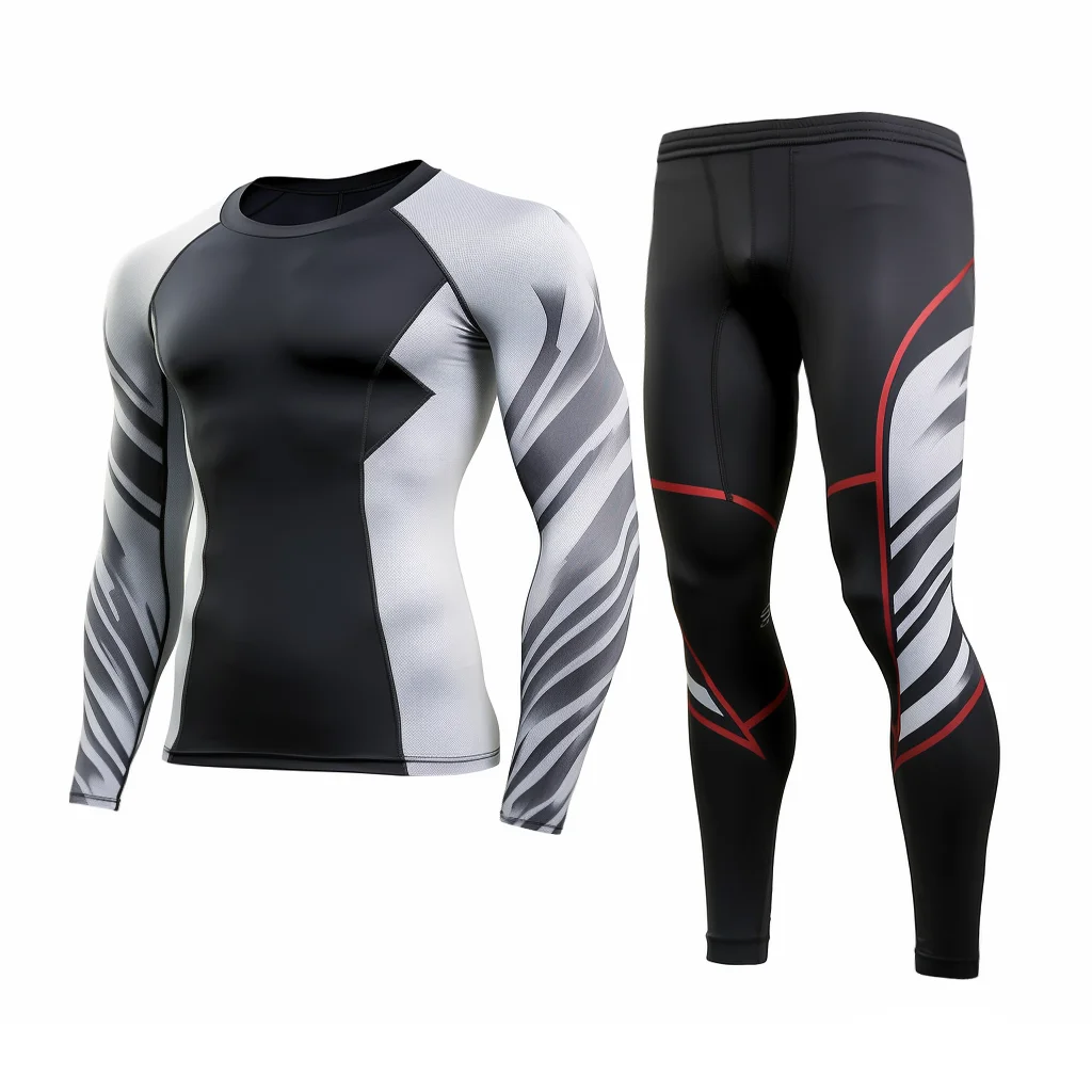 Wholesale High Quality Jiu Jitsu Rash Guard Custom Long Sleeve MMA Compression Rash Guard Set For Men