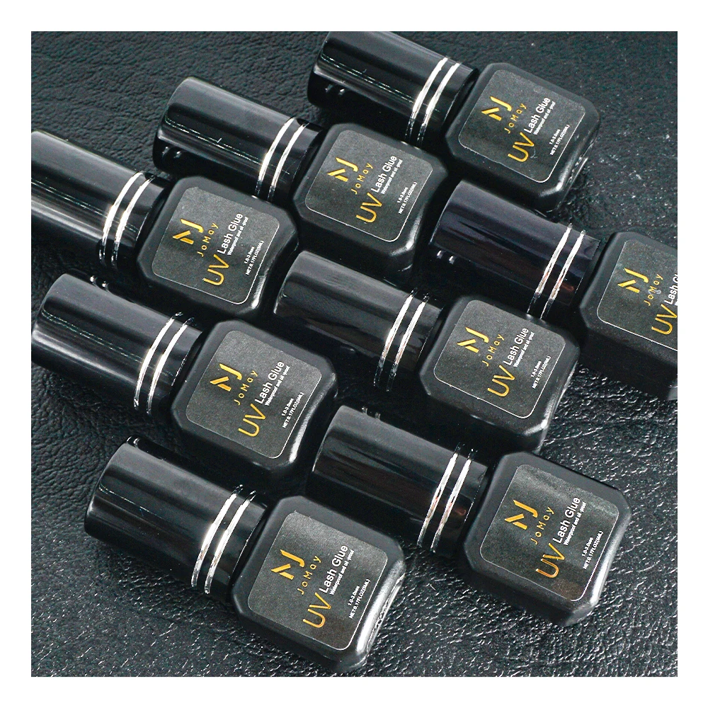 Private Label 7-9 Weeks Lasting Fast Dry UV Lash Glue Adhesive Eyelash Extension Glue Transparent Black UV Eyelash Glue