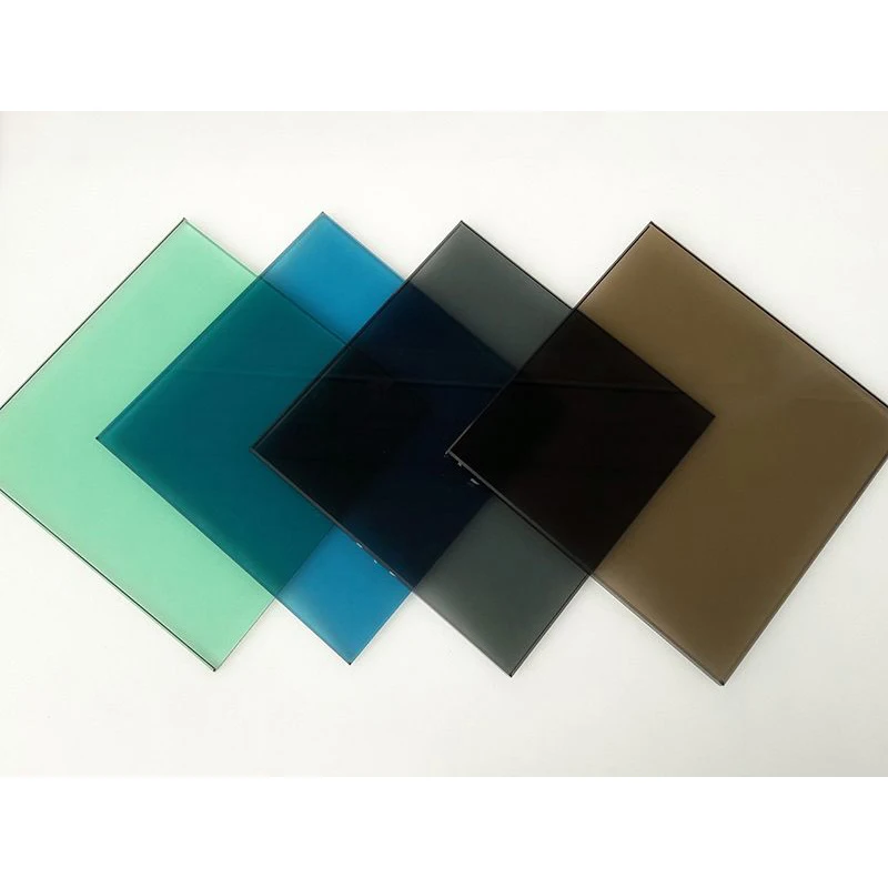 Reflective 6mm Dark Grey Green Silver Tea Color Tinted Glass Sheet For Windows And Doors