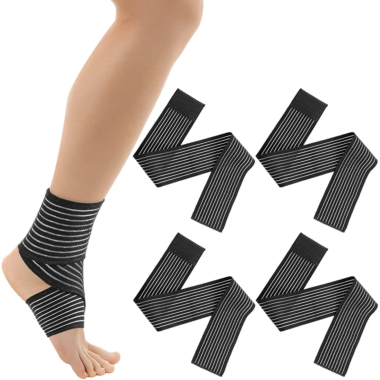 Compression Adjustable Elastic Long Sports Bandage Wrap for Stabilising Ligament