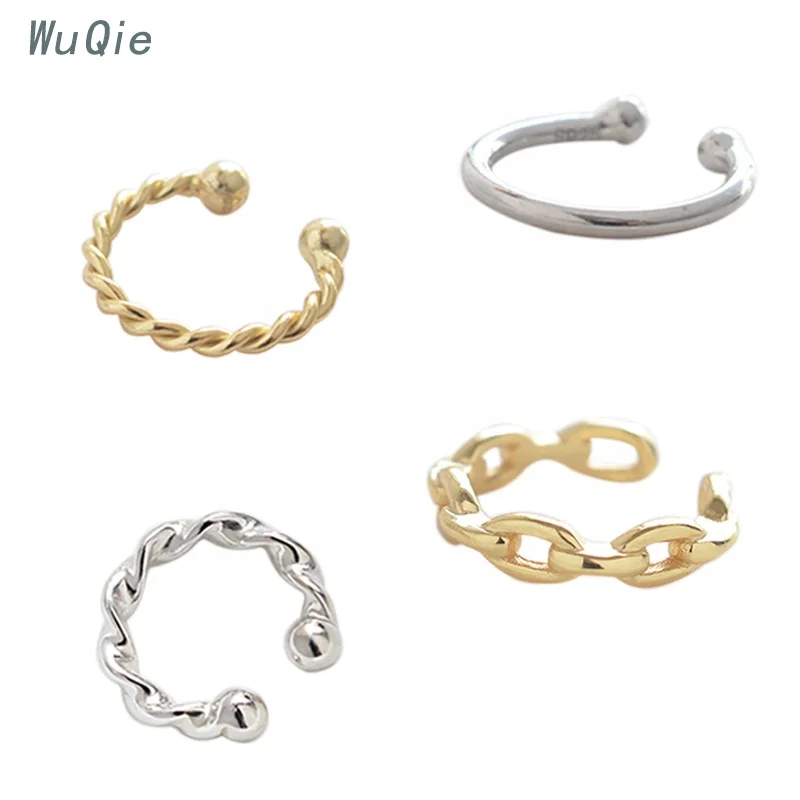 Wuqie 2020 Simple Earrings Set No Piercing Ear Wrap Silver Jewelry Gold Plated Ear Cuff
