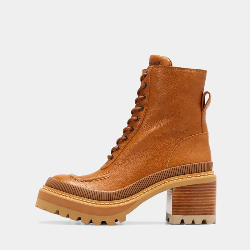 2024 классические женские повседневные ботильоны с логотипом на заказ в западном стиле непромокаемые боевые ботинки массивным деревянным каблуком женская обувь платформе