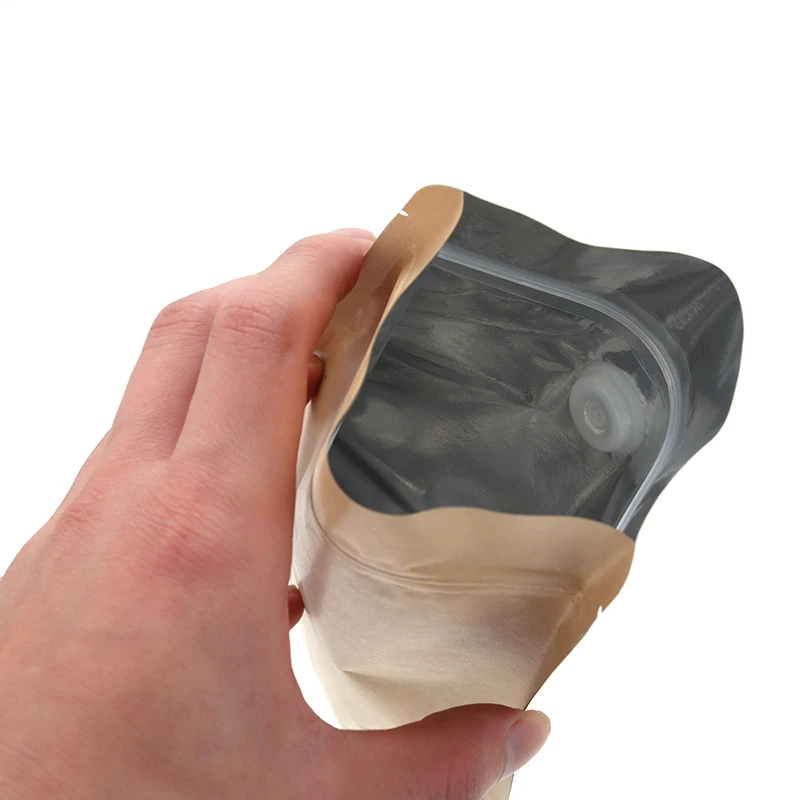 Customized Printed Biodegradable Peanut Jujube Tea Kraft Paper Stand Up Pouch Bag With Zip Lock