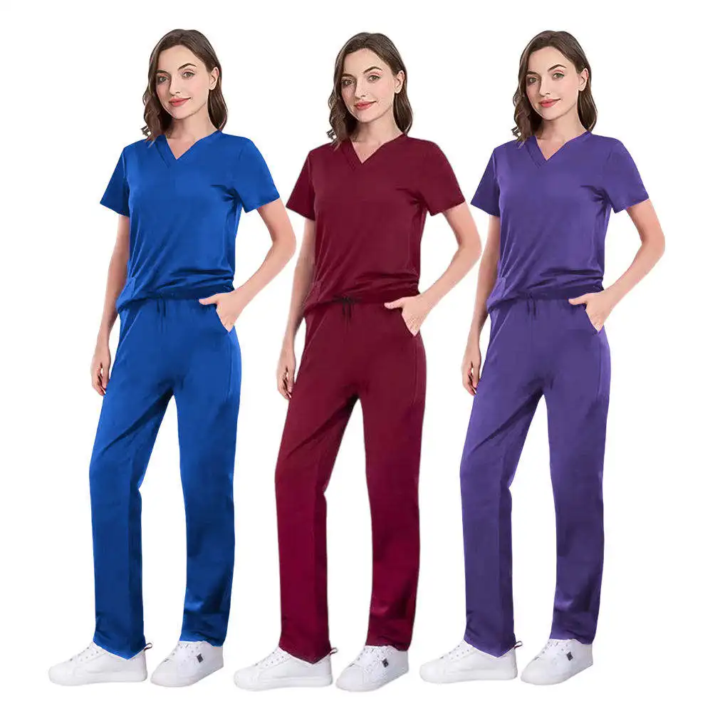 Unisex Tracksuit Medical Scrubs Cotton Tencel Polyester Elastane No Moq Scrubs Uniform Medic Work