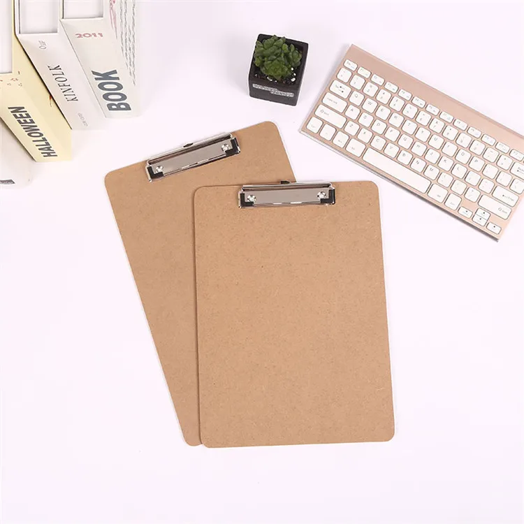 Factory made office MDF wooden clip writing board A4 clipboard