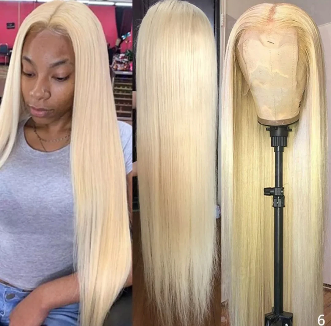 Virgin Raw Cuticle Aligned Blonde Lace Front Wigs Human Hair 613 Transparent Frontal Lace Wigs With Baby Hair For Black Women