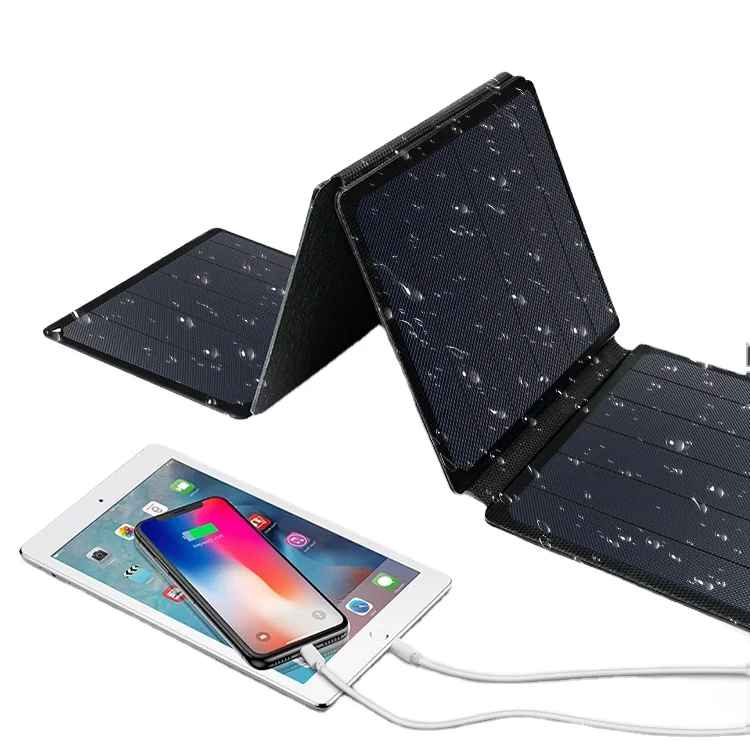 21 Вт складное зарядное устройство на солнечной панели с USB-C и USB-A выходами для телефонов