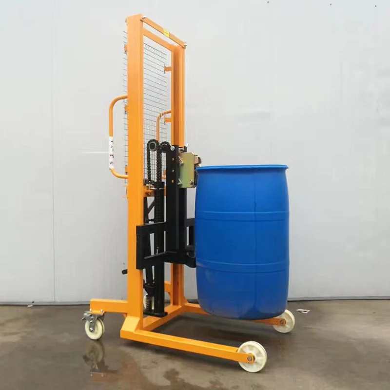 oil drum pump hydraulic lifter 350kg 520kg container drum roll clamp stacker manual mover dumpers carrier stacker