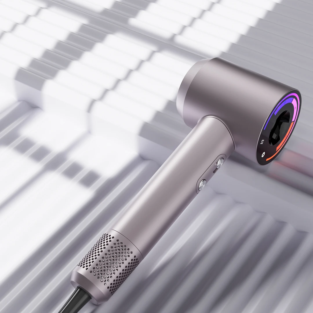 Professional 1600W Air Cool 4 Temperature Modes With Smart  LED Display Screen Ionic Blow Dryer