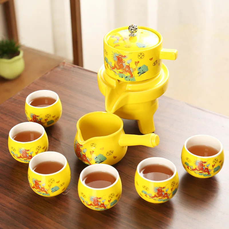 Antique design Automatic tea set Ceramic kungfu tea set Gift tea set