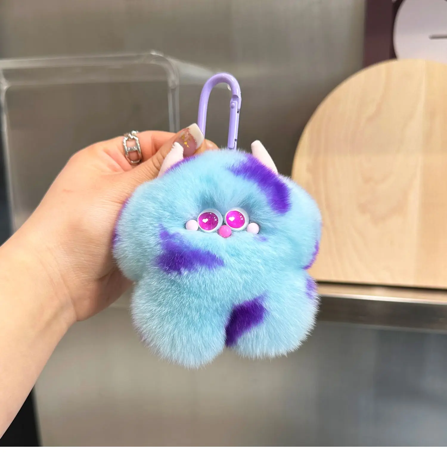 Rex Rabbit Fur Made Cute Calf Pendant Real Fur Plush Doll Bag Pendant Mini Plush Keychain