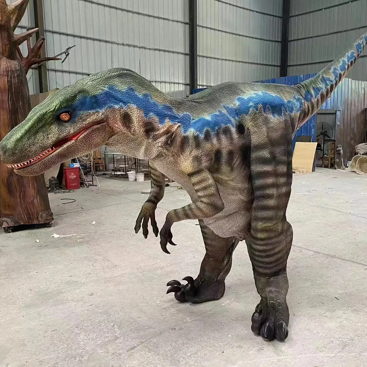 Adult Wearable Animatronics Models Dragon Costume Hidden Legs Walking Velociraptor Cosplay Dinosaur For Men Mascot Party Costume