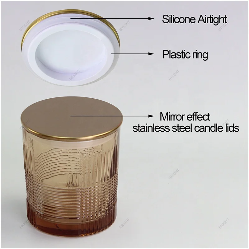 Manufacturer custom size logo color stainless steel candle glass jar lid metal iron candle lid For Glass Jar