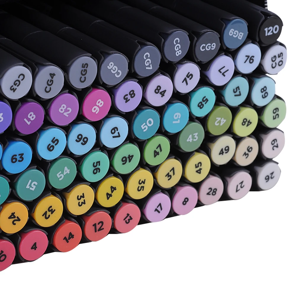 High Durability Permanent Marker Pen Fine And Brush Double Head Professional Painting Watercolor Dual Tip Brush Pens Set