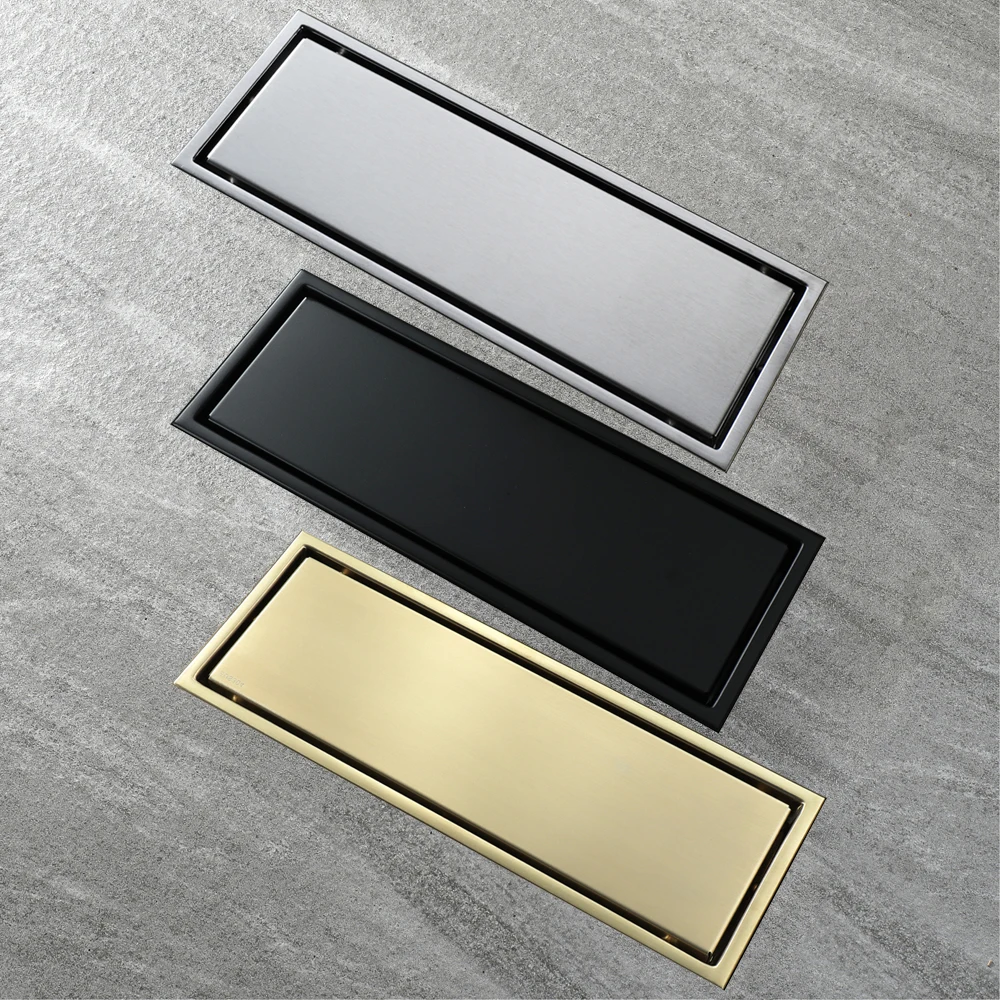 HIDEEP Bathroom Accessories Shower Strainer 30*11cm Stainless Steel Brushed / Black / Brushed Gold Linear Floor Drain