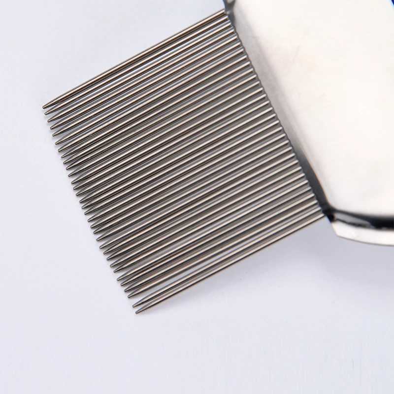 2023 Private Label Cheap Price Stainless Steel Metal Head Pet Hair Lice Comb With Grooves