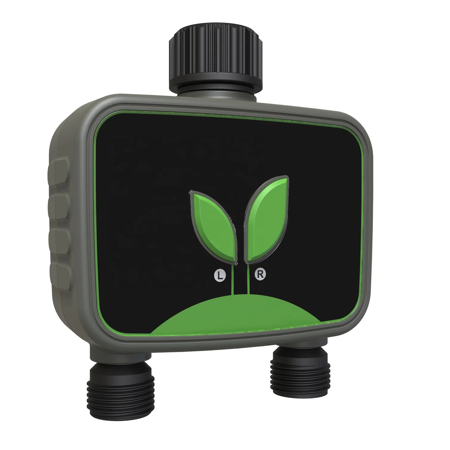Manufacturer Two Outlets Water Timer Control By Mobile Green Outdoor Automatic Garden Irrigation Water Timer