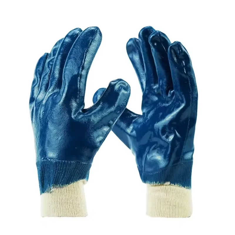 Heavy Duty Blue Nitrile/NBR PPE Gloves Waterproof Latex Petrochemical Transport Oil Rig Drilling Safety Work Protection Workers