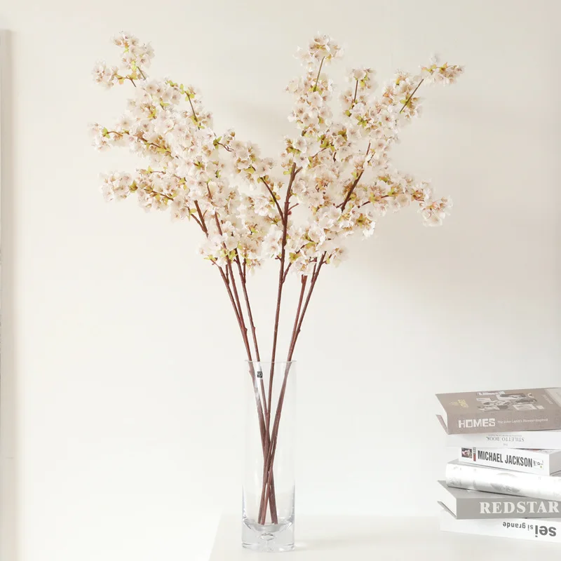 Small White Real Touch Artificial Cherry Blossom Outdoor Tree Flower Branches For Wedding