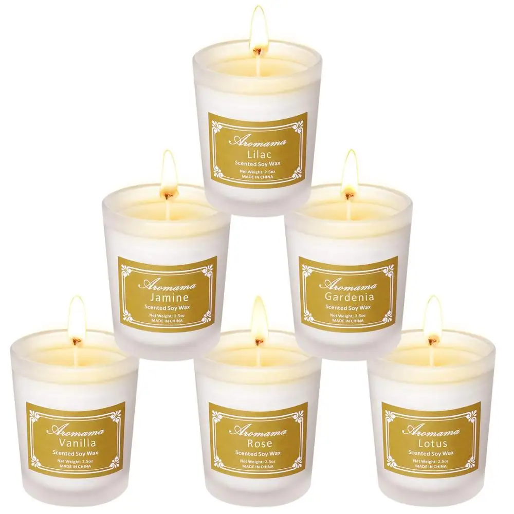 Custom Simple Style Glass Jar Soy Wax Aroma Soya Perfumed Organic Wedding Candles With Aromatherapy