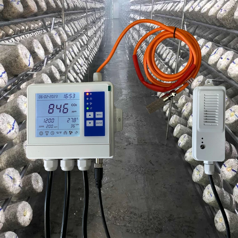 Customized TUYA WIFI APP EU/US/AU Plug Mushroom Farm Growing CO2 Levels Temperature Humidity Control Digital Co2