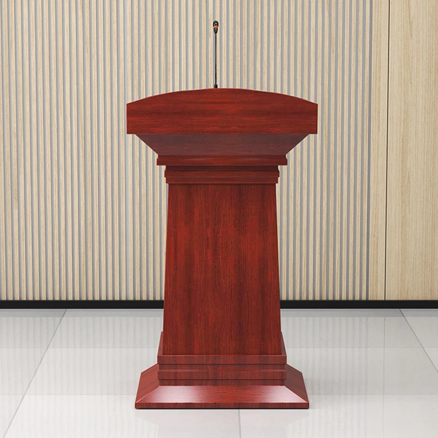 Modern Ancient Rostrum Wooden MDF Metal Podium Pulpit Desk Church College Auditorium Concert Hall Entry OEM Commercial Furniture