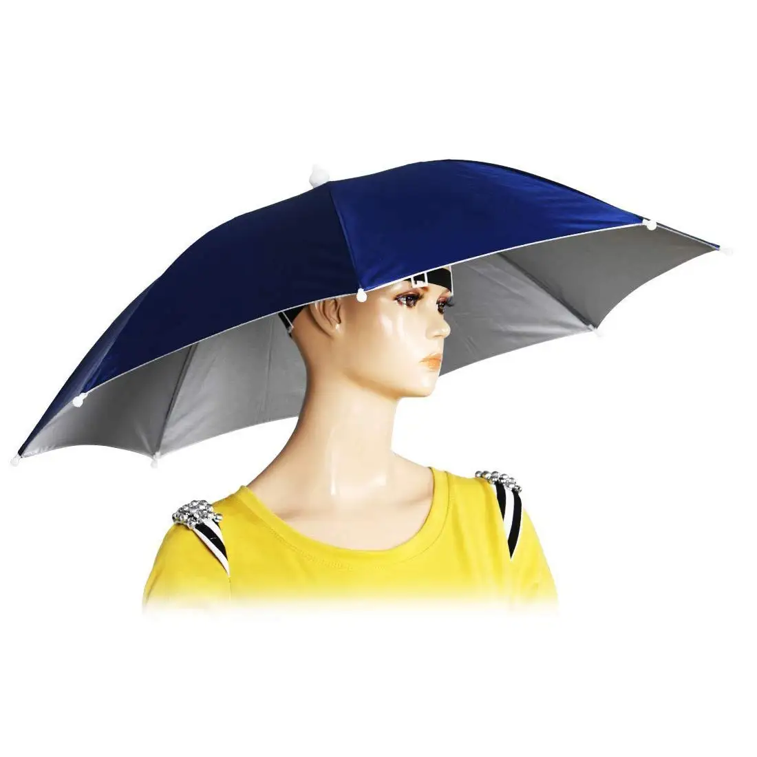 Umbrella manufacturer china Portable Waterproof Outdoor Head Hat Umbrella Hands Free Hat Umbrella With Logo Printing 14 inch*8K
