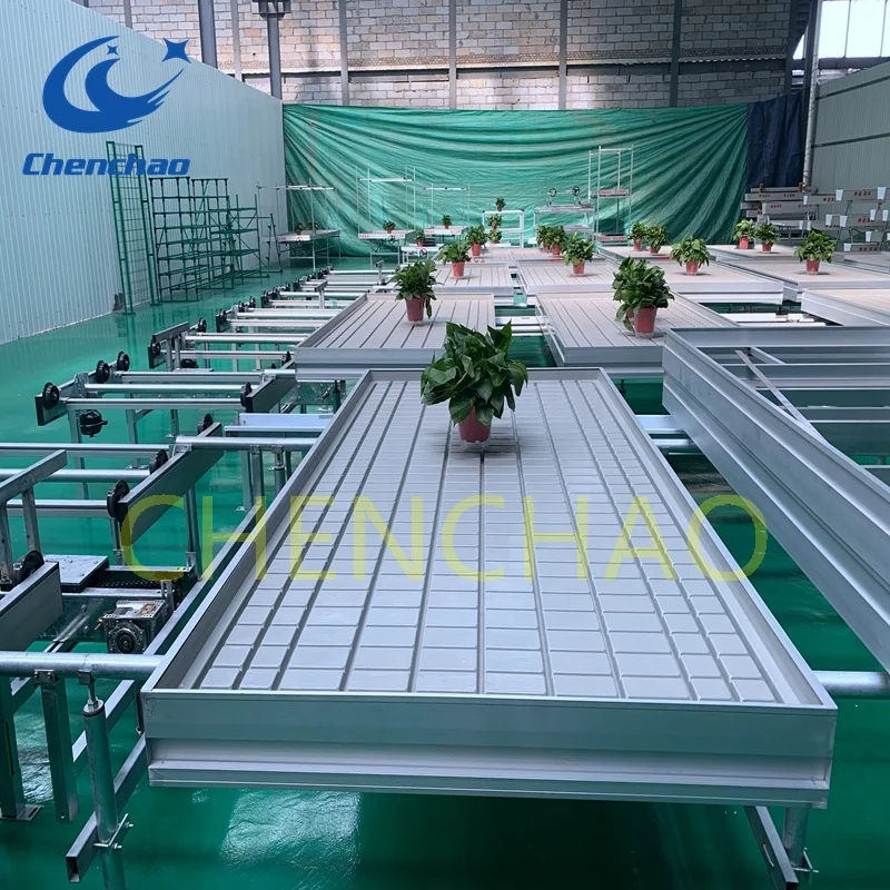 hidroponia greenhouse flow rolling bench movable seedbed alibaba good supplier