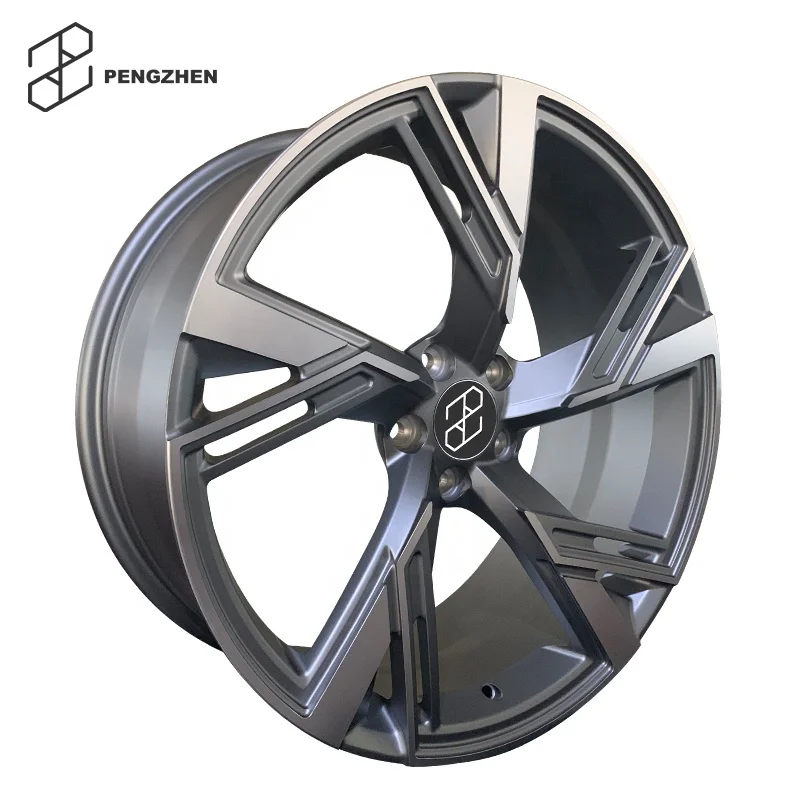 Pengzhen hotsale 5x112 18 19 20 inch gun gray machine face forged alloy passenger car wheels for audi a4 a7 sq5 sq7
