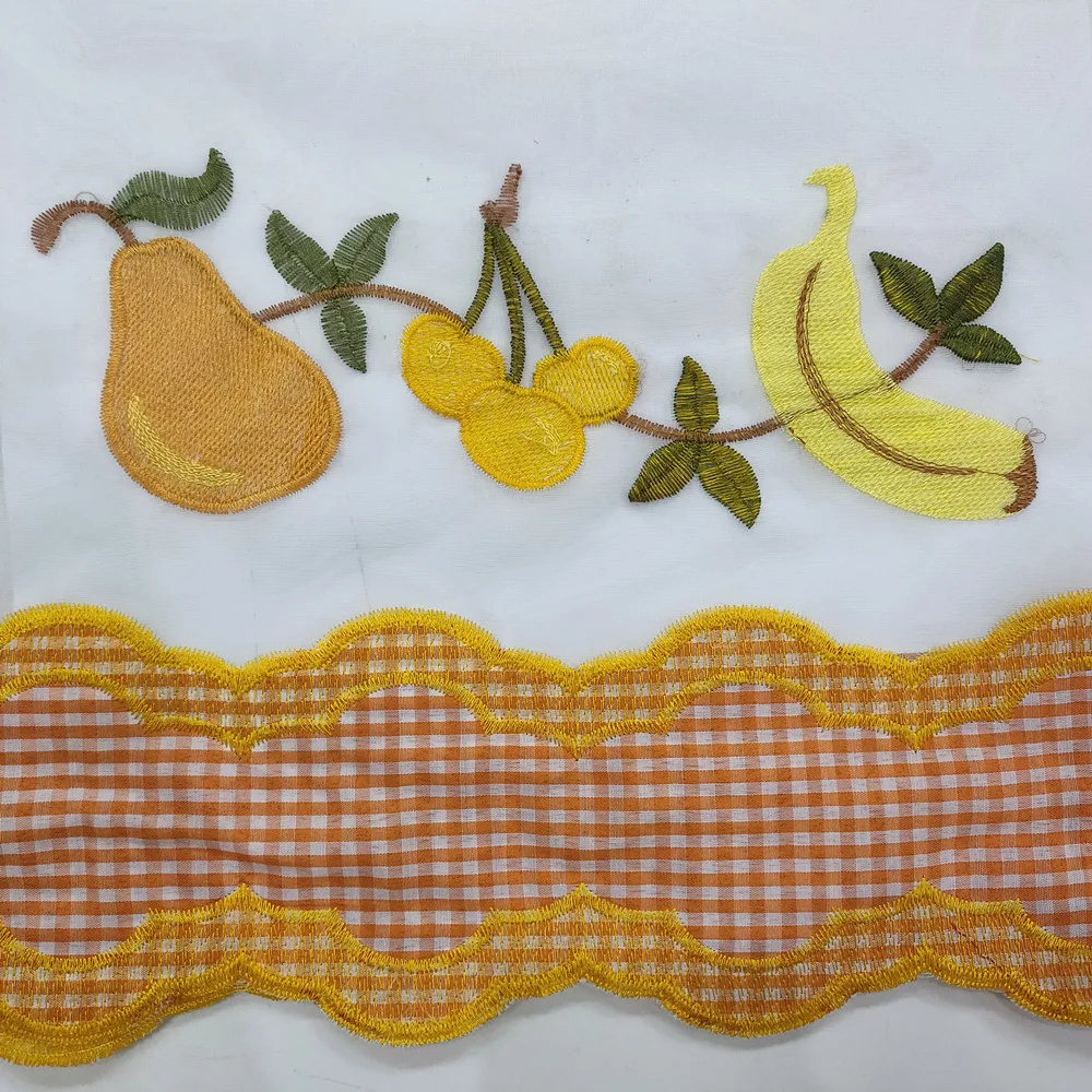 New custom designed pear patterned lace terylene sunrise lattice embroidery fabric