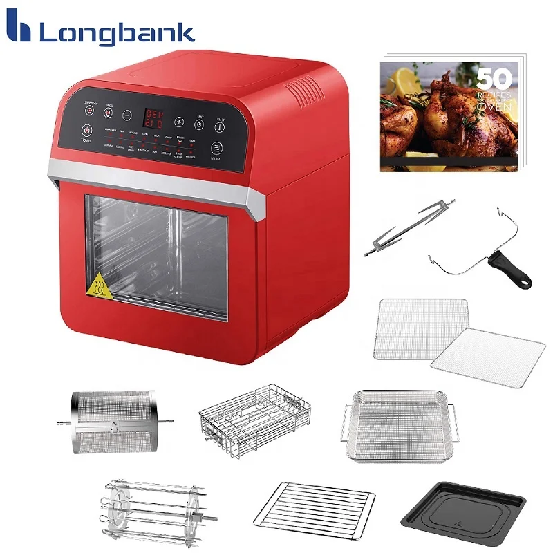 Longbank 2300W Amazon hot sale portable compact oil-free fryer electric air fryer toaster oven