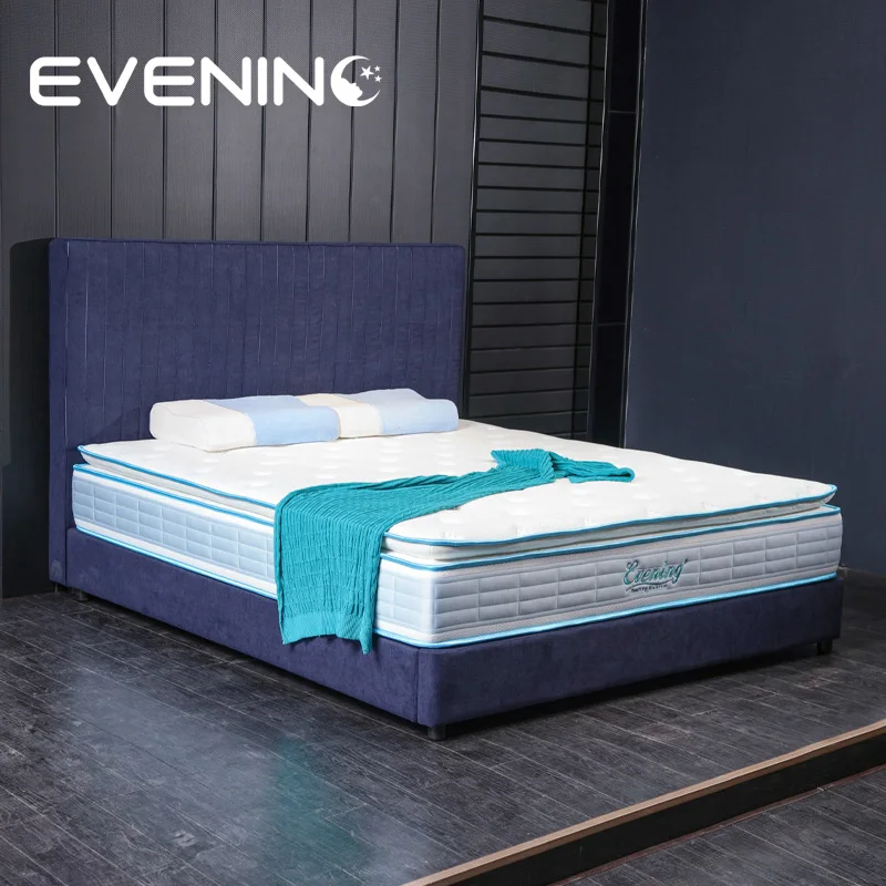 Pillow top cool ice fabric latex gel memory foam rolled up bed mattress