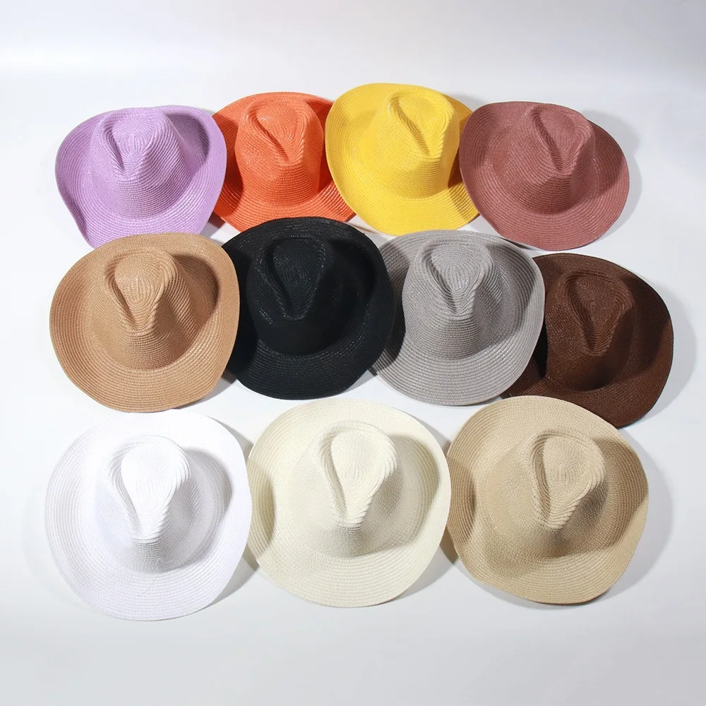 2023 Summer New Fashion multicolor  Mexican Cowboy straw Hat outdoor sun protection travel beach hat for Women Men