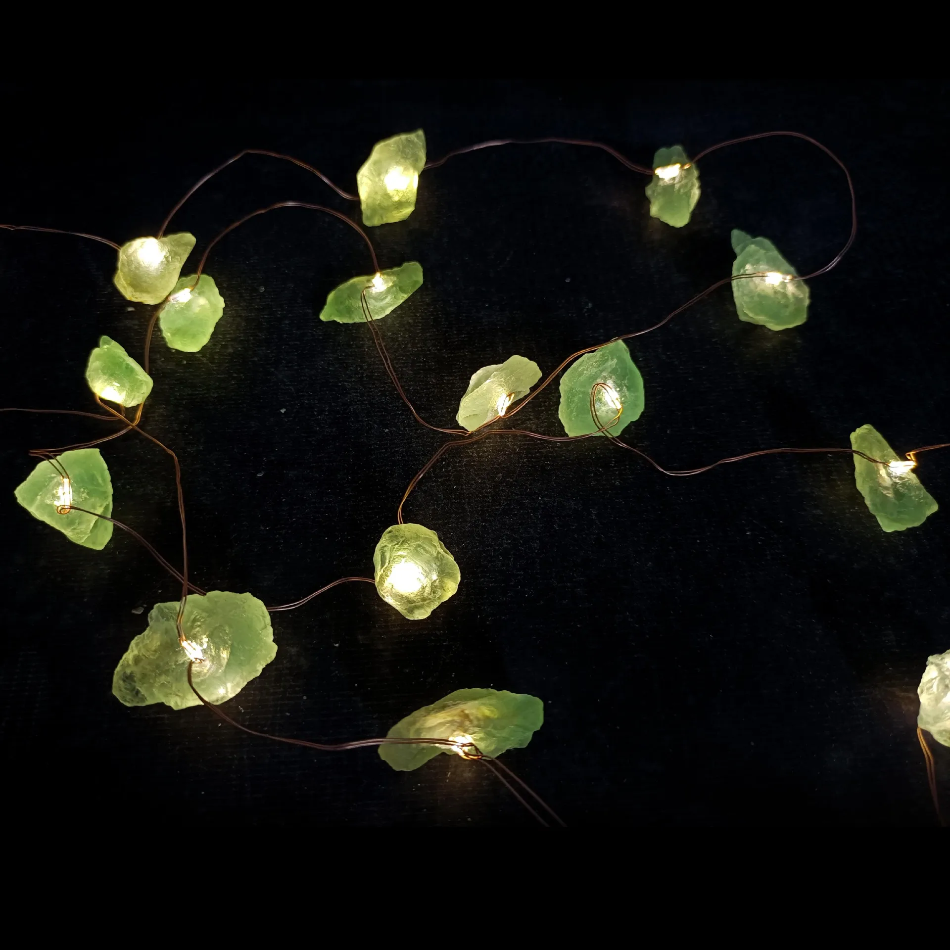 Home Outdoor Decor Waterproof Beautiful Stone Copper Wire String LED Light