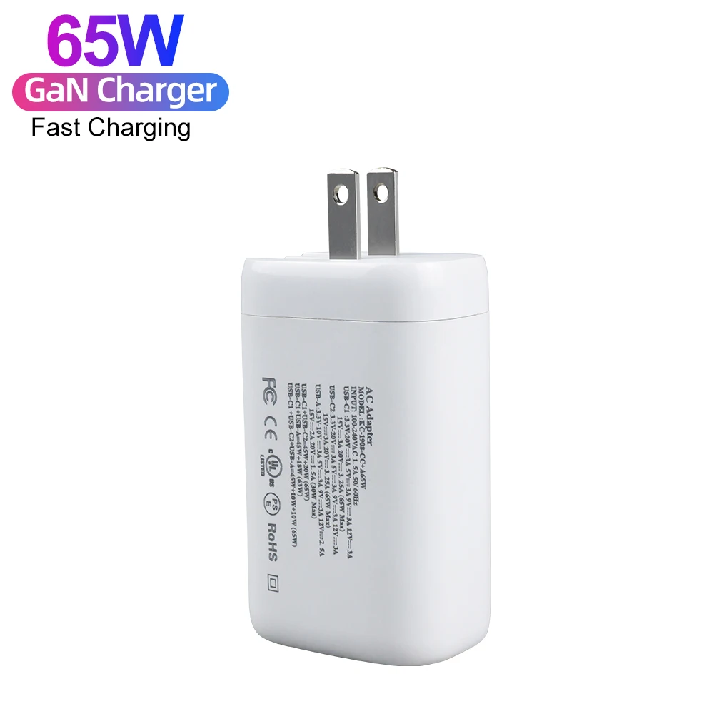 65W Gan Charger USB C Super Charger EU US UK AU Plug Multi Type C PD 65W Quick Charger power adapter for iphone for macbook pro
