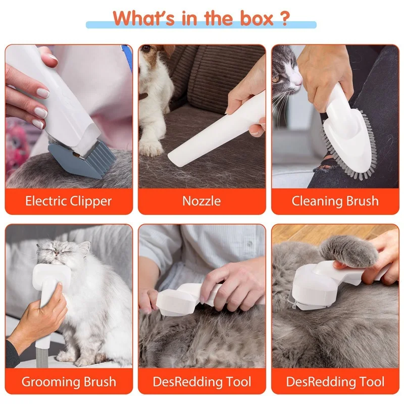 Multi functional pet vacuum cleaner pet grooming kit hair trimmer suction device hair clippers all-in-one machine for dog cat