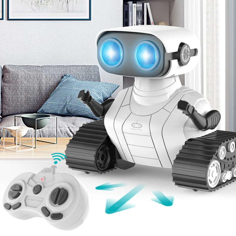 2024 Hot product cute rc plastic robot toy small children toys with light eyes Intelligent child education toy robot