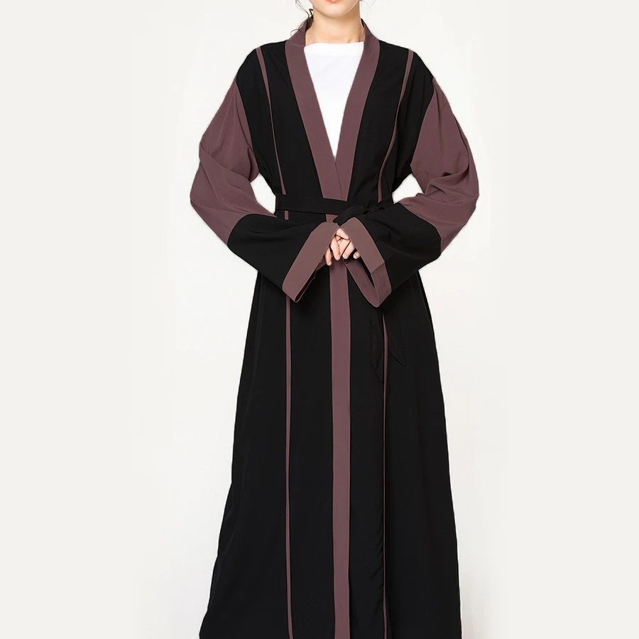 
Biglife092B Wholesale Kimono Djellaba Modern Baju Kurung Latest Long Kimono Muslim Open Kimono With Beads Saudi Arabia 