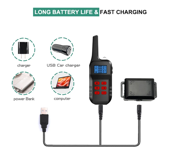 1000M Range Dog Training Collar Rechargeable Dog Shock Collar W/3 Training Dog Collar