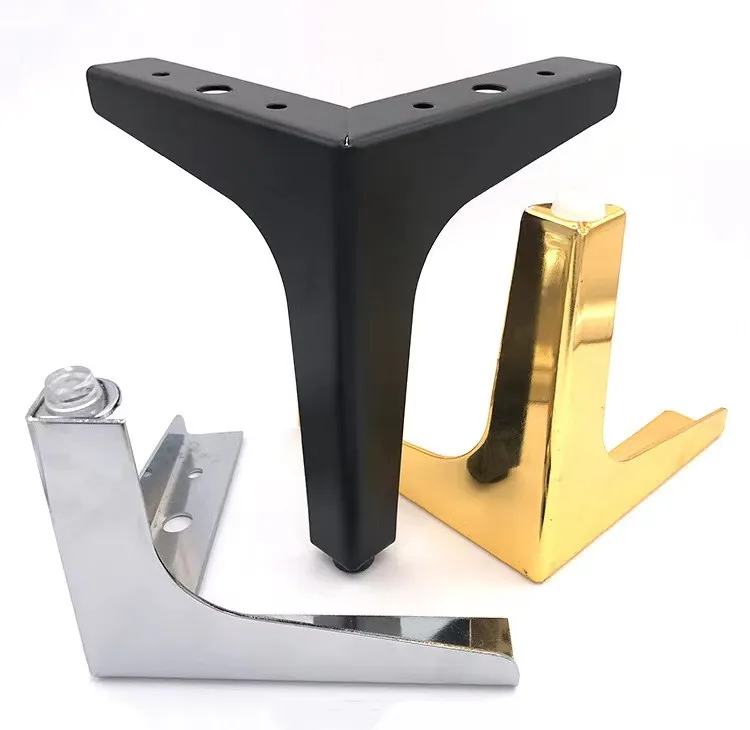 130mm Titanium Brass Sofa Iron Leg Triangle Metal Cabinet Legs Furniture Legs For Table