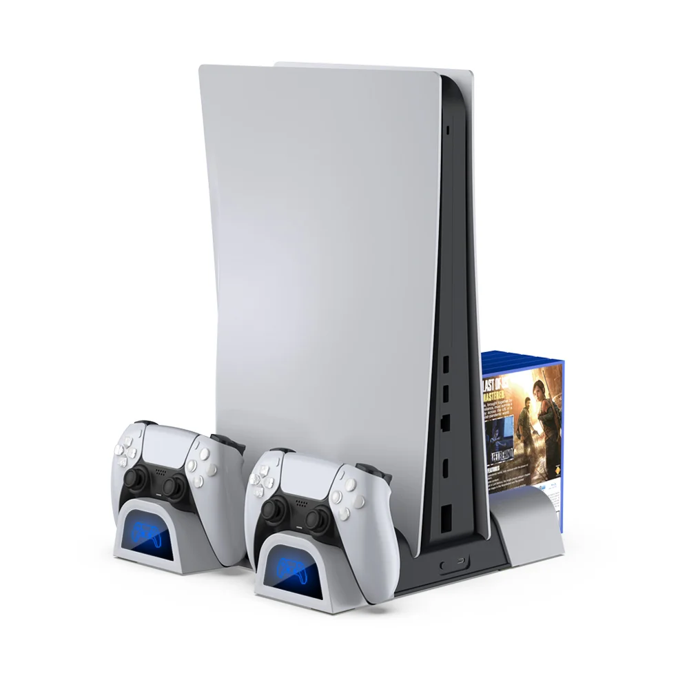China high quality custom made has 10 CD slots and a remote control slot on the back For PS5 Multifunctional fan base