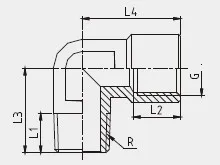 PEFL transition fittings elbow female/male thread brass pneumatic connection