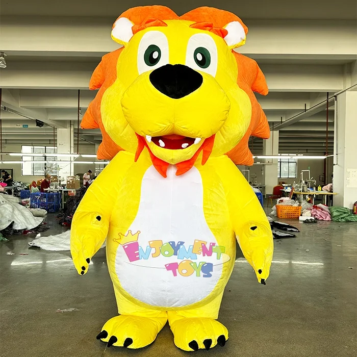 Customized Inflatable Yellow Lion Mascot Costume Stage Performance Shopping Mall Event Party Adult Size Costume