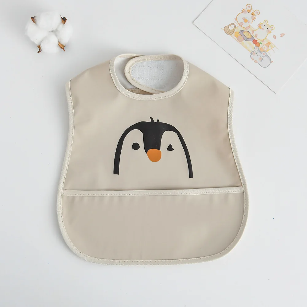 Waterproof Baby Bibs Multifunction Sleeveless Baby Apron Easy Clean PU Baby Feeding Bibs