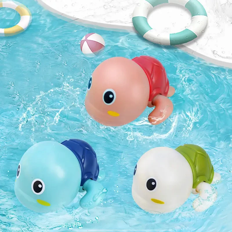 Cute Swimming Turtle Bath Toys for Toddlers 1-3 Floating Wind Up Spiral Turtle Kids Bath Toys Baby Bathtub Water Toys