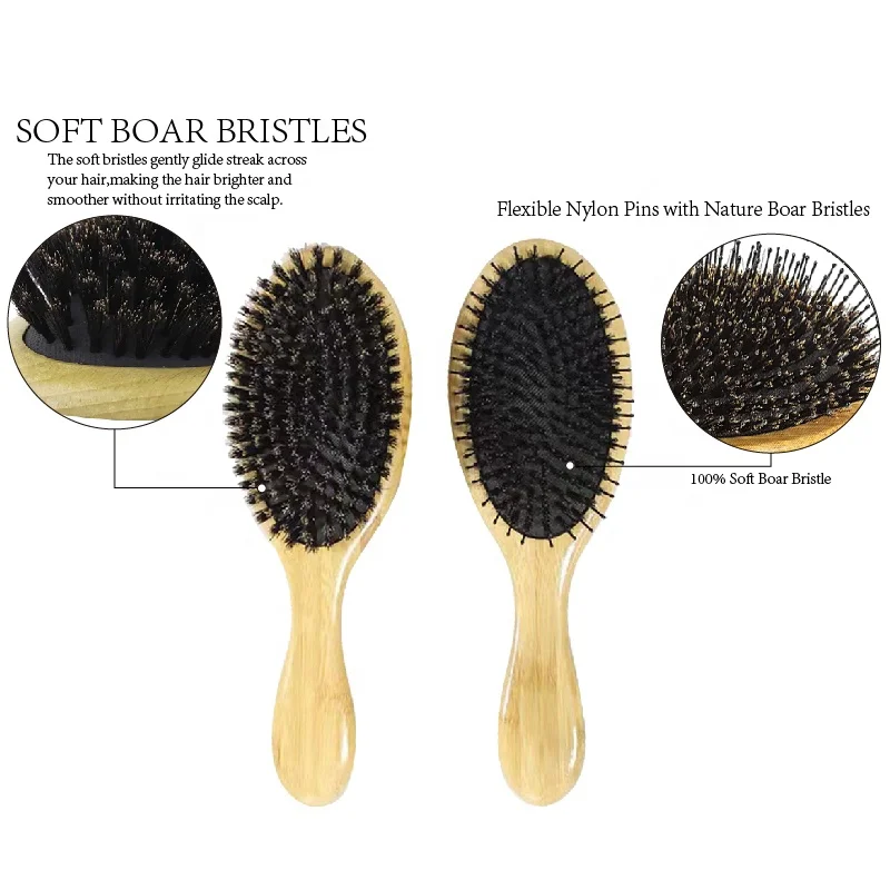 Wholesales Popular Customize LOGO Men Beard Hair 100% Boar Bristle Wood Handle Shaving Brush Wooden Beard Comb Brushes