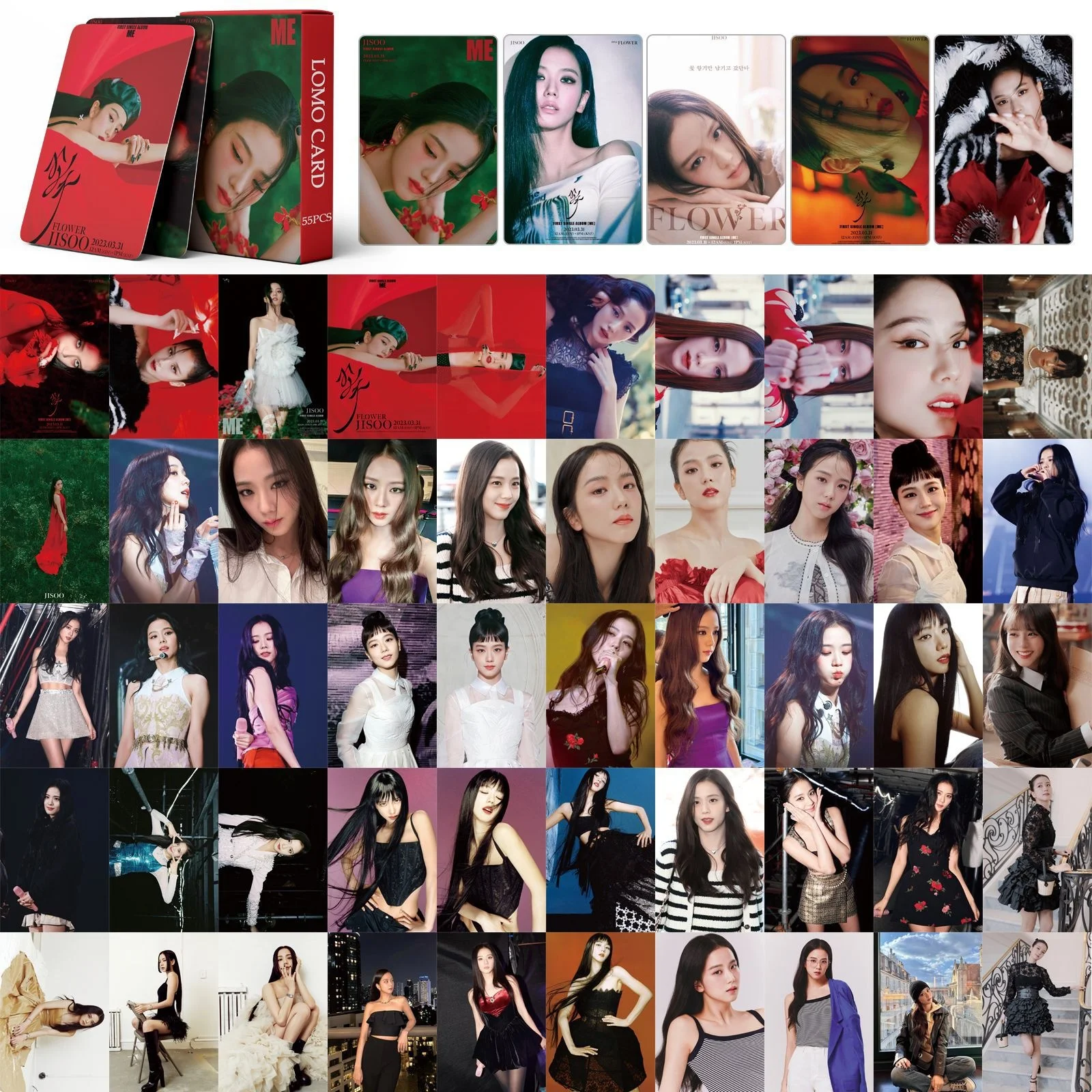 Kpop Pop Group 54 pieces/box JISOO SOLO ME photo Lomo card kpop