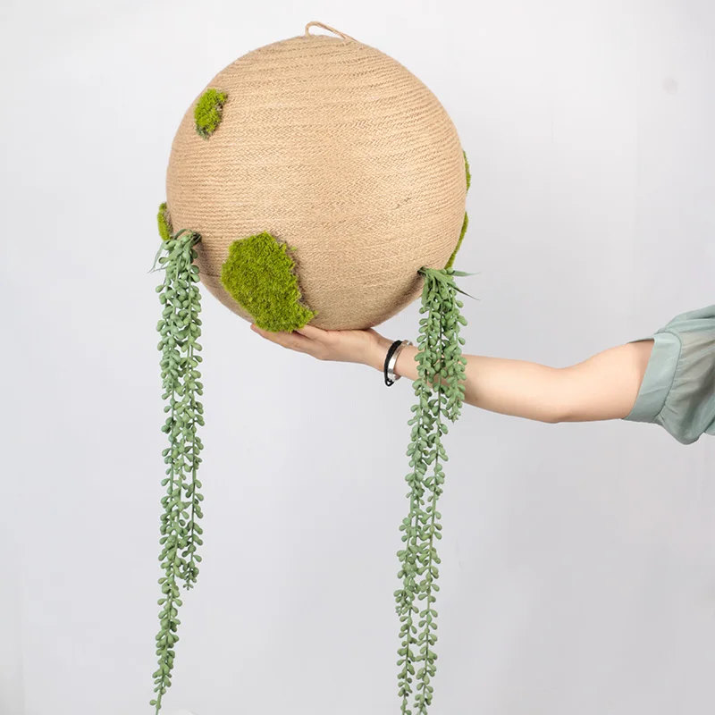 
 Factory custom high quality flowers ball artificial moss with ball for home decor  
