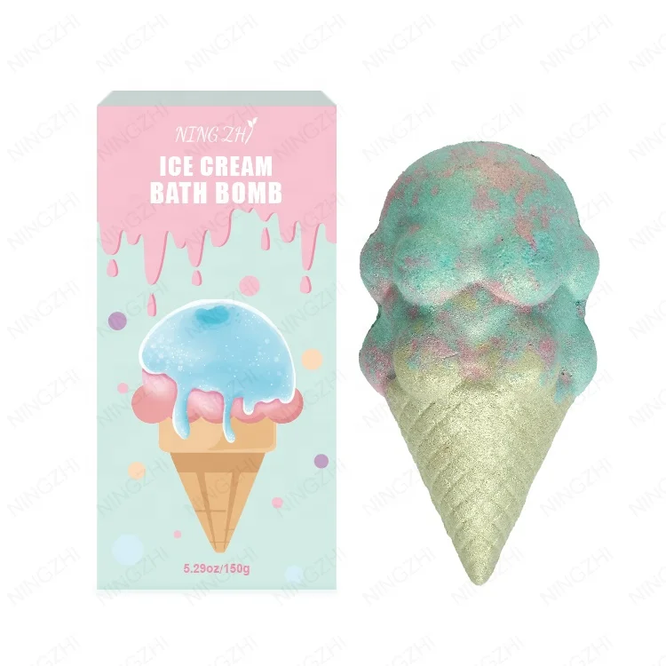 Colorful Body Clean Bubble Ice Cream Cone Shape Bath Bombs Set