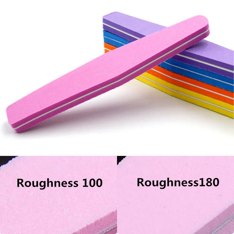 Professional Emery Board Manicure Pedicure Art Tools Custom Logo Double-Sided Nail File Set 180 150 80 100 Grit Nail File